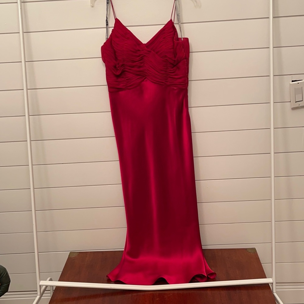 DUSK red silk dress